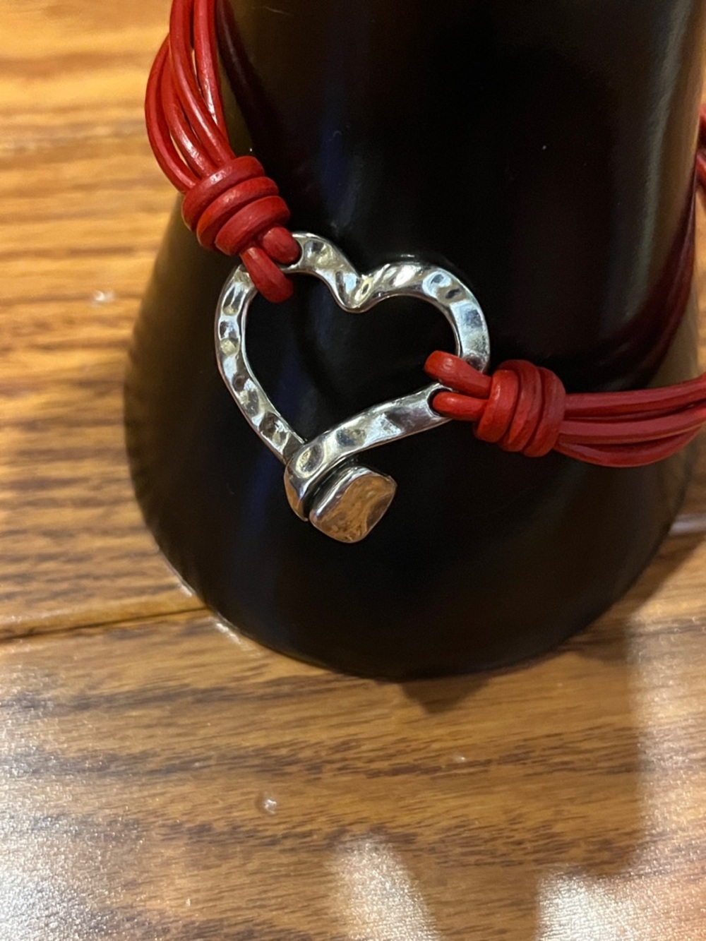 Red Multi-Strand Heart Hook magnetic clasp Bracelet